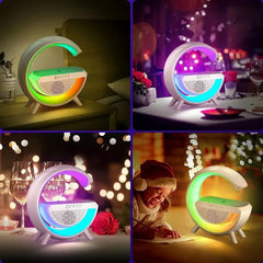 G-Shape Fast Wireless Charging Lamp & Bluetooth Speaker 7 in 1 LED Display
