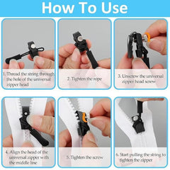 Universal Screw Fix Removable Zippers (Pack of 10)