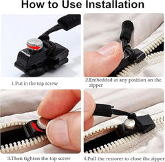 Universal Screw Fix Removable Zippers (Pack of 10)